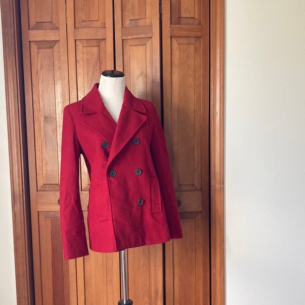 Old Navy Red Wool Blend Winter Coat, Size XS
